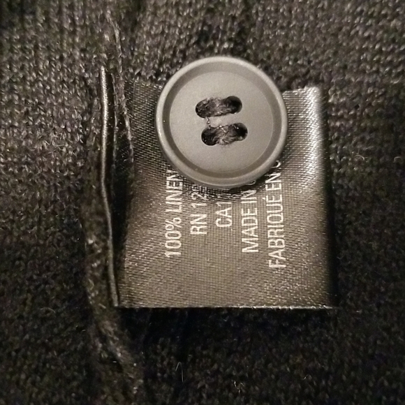 💕SKULL CASHMERE💕 Allison Long Slub Linen Ribbed Duster Cardigan ~ Black XS NWT - Picture 14 of 15